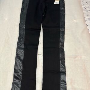 Kenneth Cole New York Black Skinny Jeans with Shiny Side Panels
